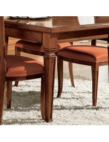 MOBILI 2G - Tavolo classico rettangolare allungabile Legno Intarsio bassano 170x90x80 vista frontale