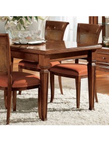 MOBILI 2G - Tavolo classico rettangolare allungabile Legno Intarsio bassano 170x90x80 vista frontale