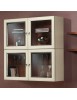 MOBILI 2G - Parete Attrezzata porta tv Classica Legno bicolore shabby vista frontale pensile