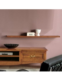 MOBILI 2G - Parete Attrezzata porta tv classica intarsio Legno bassano VISTA FRONTALE PORTA TV E MENSOLA
