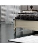MOBILI 2G - Letto matrimoniale Classico imbottito Legno Bianco shabby 182x211x130 vista frontale