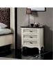 MOBILI 2G - Camera da letto completa legno bianco bicolore shabby vista frontale comodini