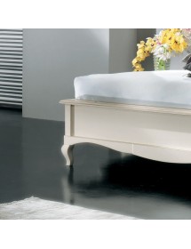 MOBILI 2G - Camera da letto legno paglia di vienna bianco invecchiato shabby vista frontale letto