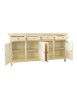 MOBILI 2G - Madia credenza 4 ante 4 cassetti legno shabby avorio 196X43X98H vista frontale aperta