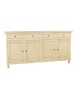 MOBILI 2G - Madia credenza 4 ante 4 cassetti legno shabby avorio 196X43X98H vista frontale
