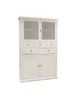 MOBILI 2G - Dispensa 4 porte 5 cassetti legno bianco shabby 120x41x187 VISTA FRONTALE