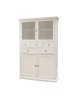 MOBILI 2G - Dispensa 4 porte 5 cassetti legno bianco shabby 120x41x187 VISTA FRONTALE