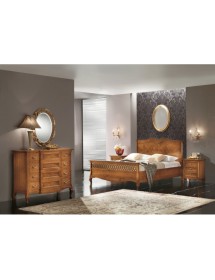 MOBILI 2G - Camera da letto classica intarsiata legno bassano vista frontale