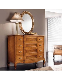 MOBILI 2G - Camera da letto classica intarsiata legno bassano vista frontale cassettiera