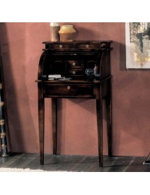 MOBILI 2G - Bureau 5 cassetti in legno noce consumato shabby 55X41x100 vista frontale