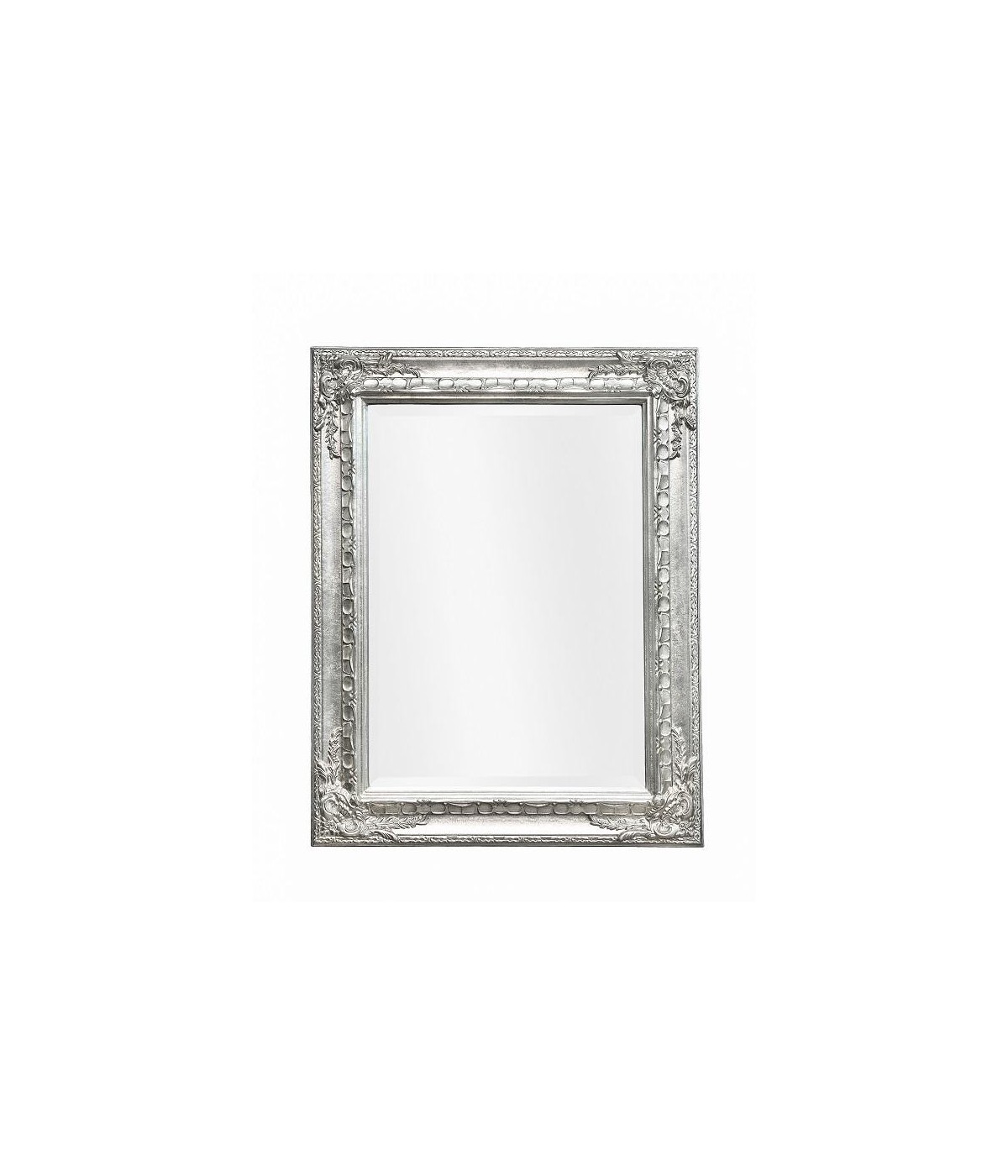 MOBILI2G - Specchiera in foglia argento rettangolare- Misure: l.75 x h.95 x p.3