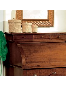 MOBILI 2G - Bureau classico 9 cassetti in legno bassano 72X50x102 vista frontale rullo