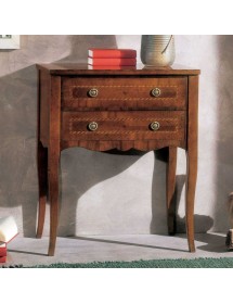 MOBILI 2G - Cassettiera classica 2 cassetti Legno bassano 65x40x80 vista frontale