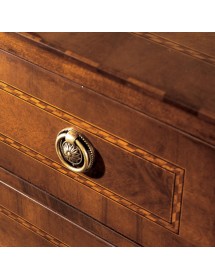 MOBILI 2G - Cassettiera classica 2 cassetti Legno bassano 65x40x80 vista frontale cassetti con filetti