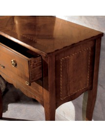 MOBILI 2G - Cassettiera classica 2 cassetti Legno bassano 65x40x80 vista laterale fianchi con filetti