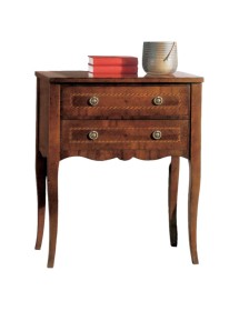 MOBILI 2G - Cassettiera classica 2 cassetti Legno bassano 65x40x80 vista frontale