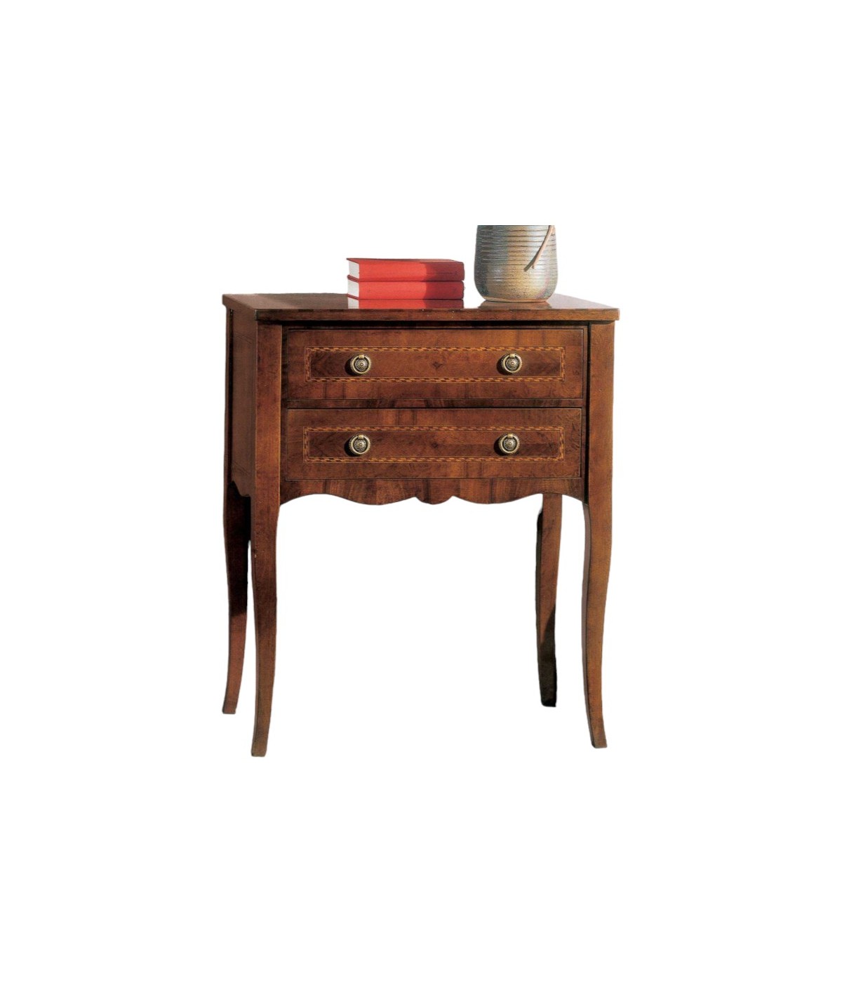 MOBILI 2G - Cassettiera classica 2 cassetti Legno bassano 65x40x80 vista frontale