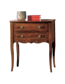 MOBILI 2G - Cassettiera classica 2 cassetti Legno bassano 65x40x80 vista frontale