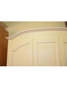 MOBILI 2G - Armadio classico 3 porte 3 cassetti sagomato legno shabby 163x58x200 vista frontale