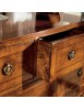 MOBILI 2G - Cassettiera 6 cassetti Classica intarsio Legno bassano 100x40x87 vista frontale cassetto aperto