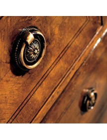 MOBILI 2G - Cassettiera 6 cassetti Classica intarsio Legno bassano 100x40x87 vista frontale spina pesce intarsio