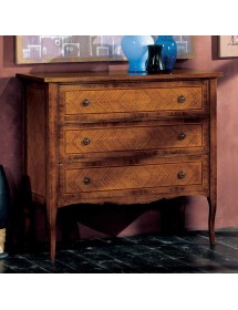 MOBILI 2G - Cassettiera classica 3 cassetti Legno bassano 101x46x92 vista frontale