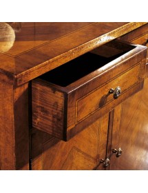 MOBILI 2G - Credenza classica 2 porte 2 cassetti intarsio legno bassano 71X41x83 vista frontale cassetto aperto