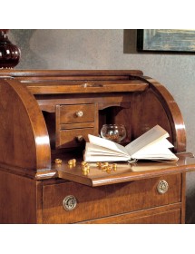 MOBILI 2G - Bureau classico 9 cassetti in legno bassano 56X41x120 vista frontale aperto