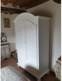 ARMADIO CAPPELLO TONDO BIANCO OPACO SHABBY 125x60x200 (1245)