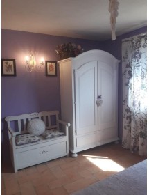 Armadio shabby bianco opaco con cappello tondo 125x60x200