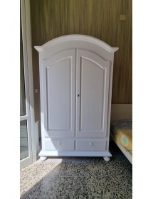 ARMADIO CAPPELLO TONDO BIANCO OPACO SHABBY 125x60x200 (1245)