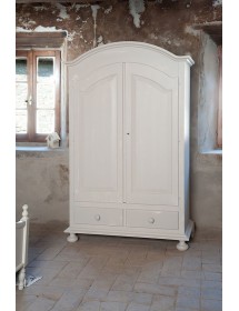 ARMADIO CAPPELLO TONDO BIANCO OPACO SHABBY 125x60x200 (1245)