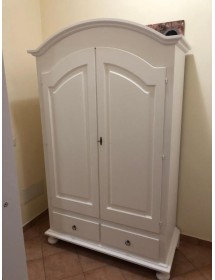 ARMADIO CAPPELLO TONDO BIANCO OPACO SHABBY 125x60x200 (1245)