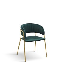 MOBILI 2G - Set 2 Sedie moderne Design metallo imbottite velluto 57x51,5x77 VISTA FRONTALE