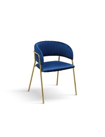 MOBILI 2G - Set 2 Sedie moderne Design metallo imbottite velluto 57x51,5x77 VISTA FRONTALE