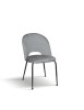 MOBILI 2G - Set 4 Sedie moderne Design metallo imbottite velluto 49x44x82 vista frontale
