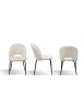 MOBILI 2G - Set 4 Sedie moderne Design metallo imbottite velluto 49x44x82 vista frontale