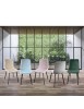 MOBILI 2G - Set 4 Sedie moderne Design metallo imbottite velluto 44x54x88 VISTA FRONTALE COLORI