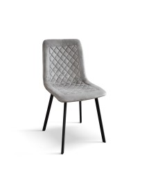 MOBILI 2G - Set 4 Sedie moderne Design metallo imbottite velluto 44x54x88 VISTA FRONTALE