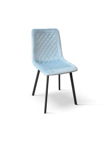 MOBILI 2G - Set 4 Sedie moderne Design metallo imbottite velluto 44x54x88 VISTA FRONTALE