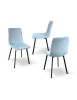 MOBILI 2G - Set 4 Sedie moderne Design metallo imbottite velluto 44x54x88 VISTA FRONTALE