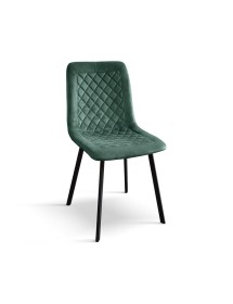 MOBILI 2G - Set 4 Sedie moderne Design metallo imbottite velluto 44x54x88 VISTA FRONTALE