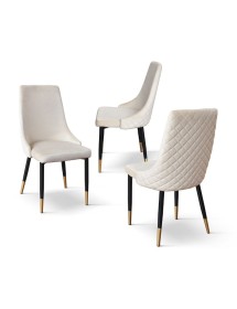 MOBILI 2G - Set 4 Sedie moderne Design metallo imbottite velluto 40x43x93 vista frontale