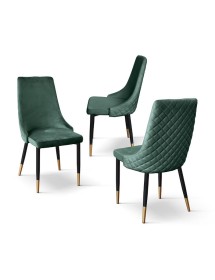 MOBILI 2G - Set 4 Sedie moderne Design metallo imbottite velluto 40x43x93 vista frontale