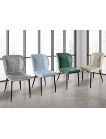 MOBILI 2G - Set 4 Sedie moderne Design metallo imbottite velluto 47x60x96 vista frontale