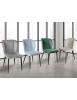 MOBILI 2G - Set 4 Sedie moderne Design metallo imbottite velluto 47x60x96 vista frontale