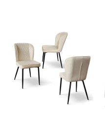 MOBILI 2G - Set 4 Sedie moderne Design metallo imbottite velluto 47x60x96 vista frontale