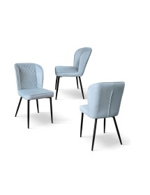 MOBILI 2G - Set 4 Sedie moderne Design metallo imbottite velluto 47x60x96 vista frontale