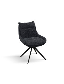 MOBILI 2G - Set 2 Sedie moderne Design metallo imbottite tessuto 49x48x88 VISTA FRONTALE