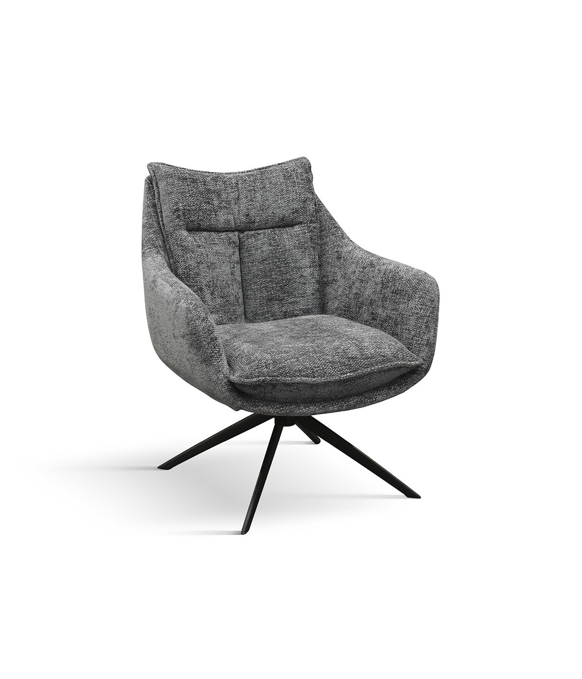 MOBILI 2G - Poltrona moderna Design metallo imbottita tessuto 55x55x84 vista frontale